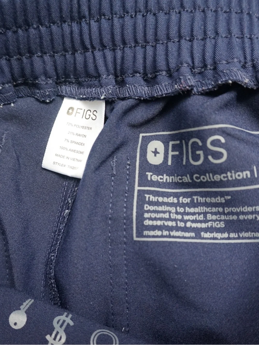 Figs Navy Drawstring Cargo Joggers for Women